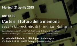 Copertina della news 21 aprile, BOLOGNA, Lectio magistralis di Christian Boltanski